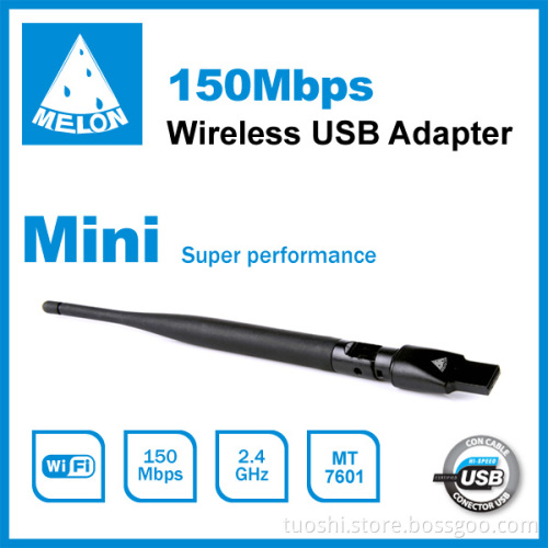 MTK7601 chipset wireless usb wifi adapter with omni antenna 6dbi 150Mbp Melon M155